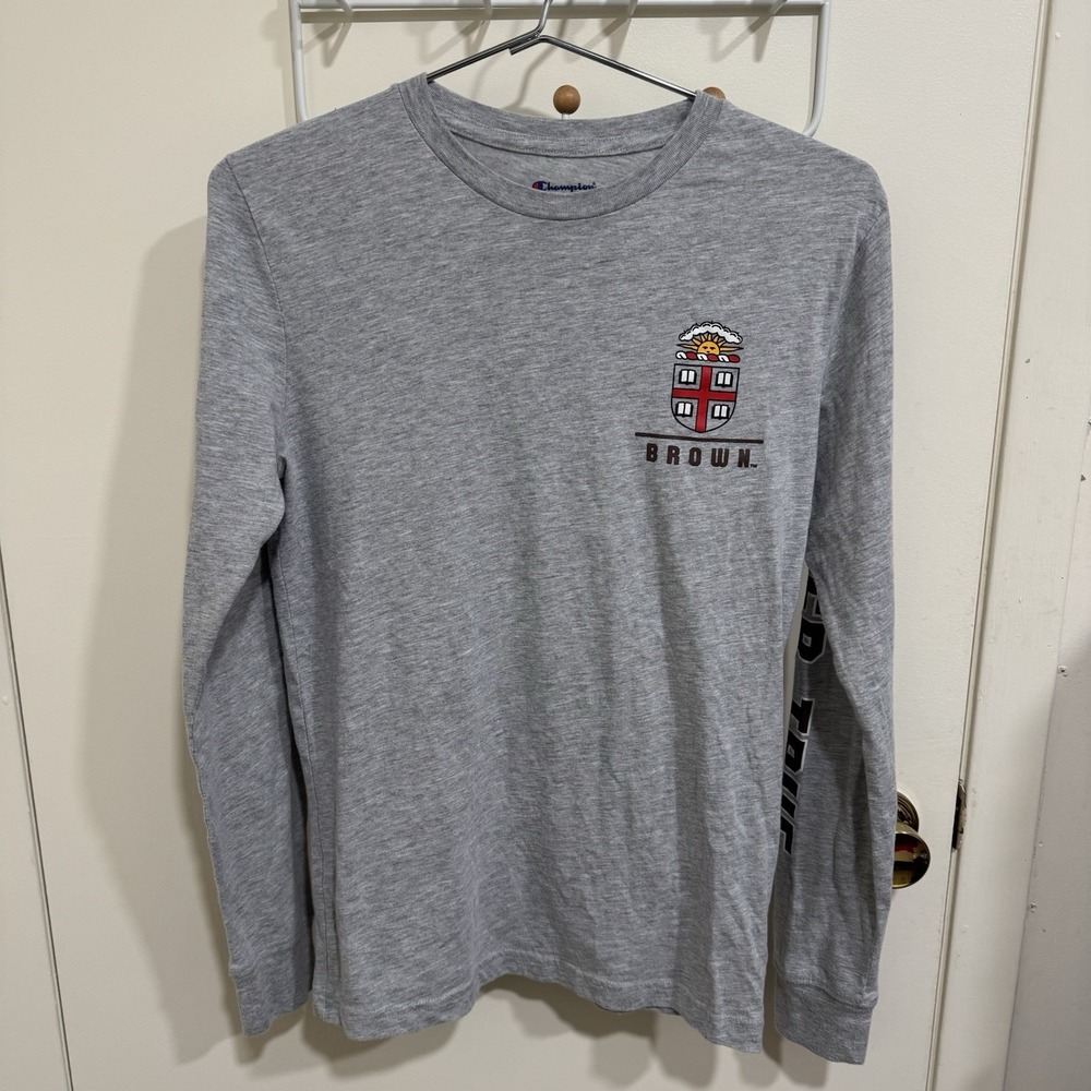 Champion Brown University Bears  "Ever True" Shirt Mens Small Gray Long Sleeve